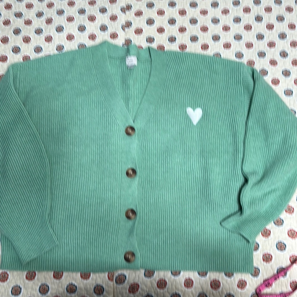 A new day light green cardigan sweater xxl